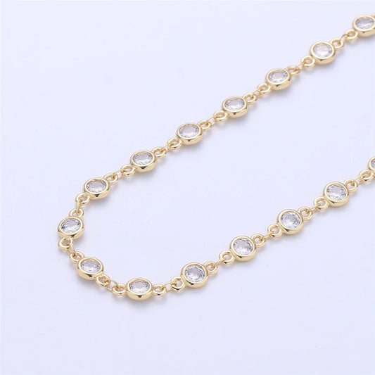 CZ Round Bezel Chain