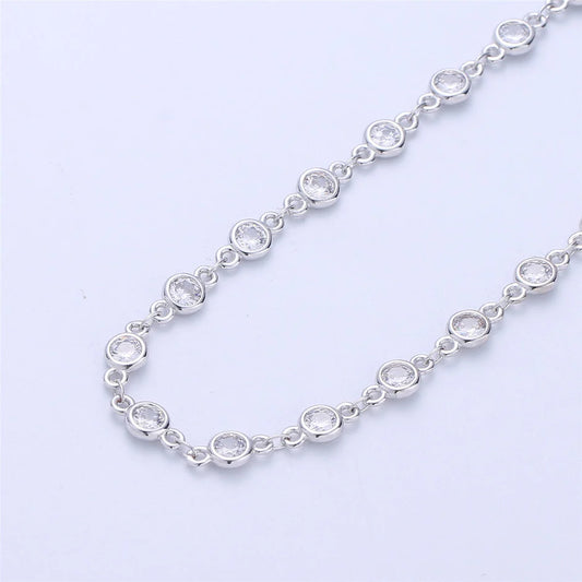 CZ Round Bezel Chain