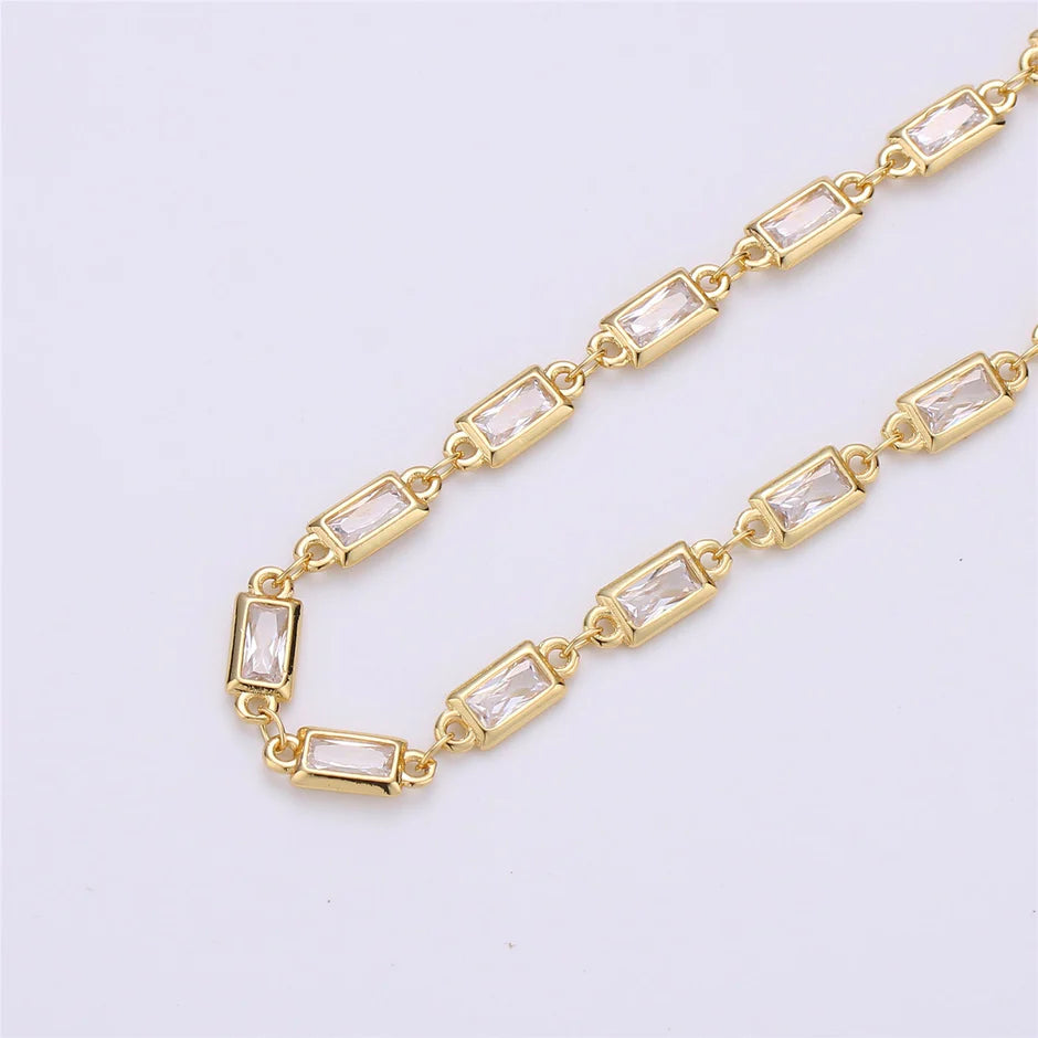 CZ Rectangle Bezel Chain