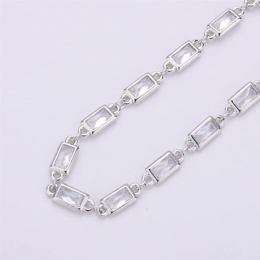 CZ Rectangle Bezel Chain